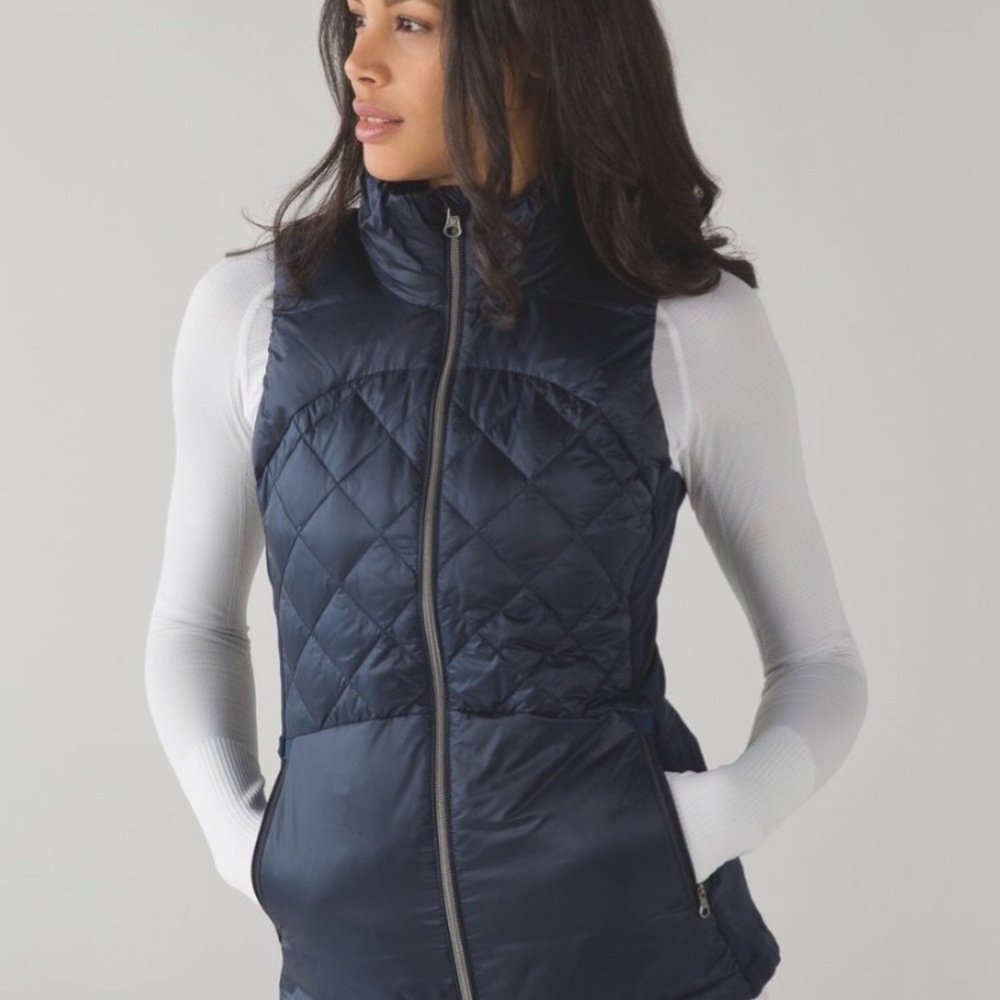 Lululemon Dark Blue Down for a Run Puffer Vest
